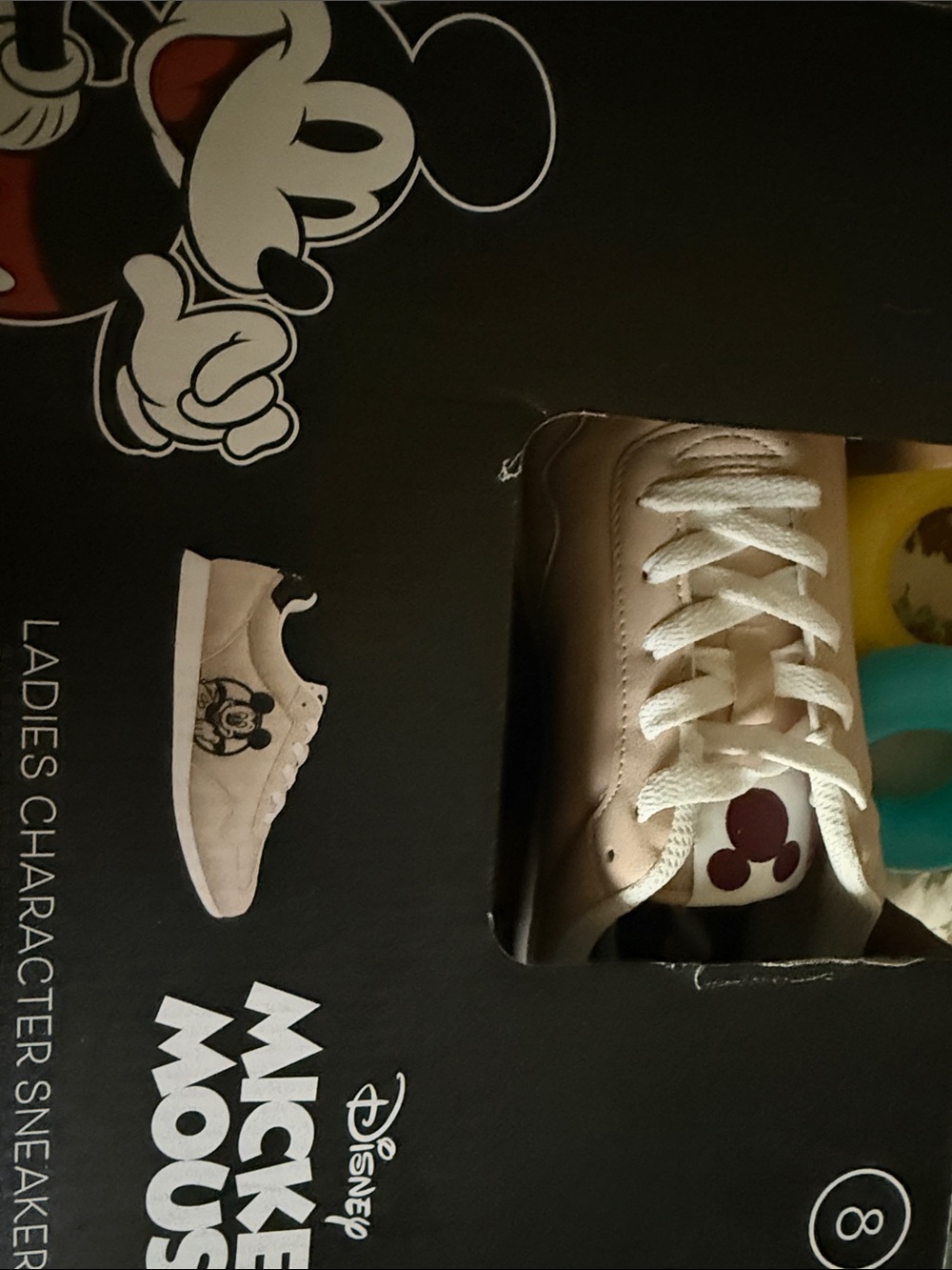 Disney Metallic Rose Gold Mickey Mouse Kids Sneakers